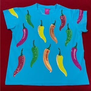 🌶️NWOT Queen Of Sparkles XS (Runs Big) Sequined Chili Pepper Tee